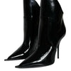 Bottines pointues en cuir verni noir Dolce &amp; Gabbana