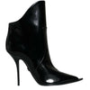 Bottines pointues en cuir verni noir Dolce &amp; Gabbana
