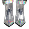 Dolce & Gabbana Silver Iridescent PVC Pointed Short Boots Shoes
