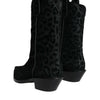 Dolce &amp; Gabbana Schwarz Grau Leopard Cowboy Stiefel Schuhe