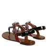 Dolce & Gabbana Multicolor Crystal Sandals Flip Flops Shoes
