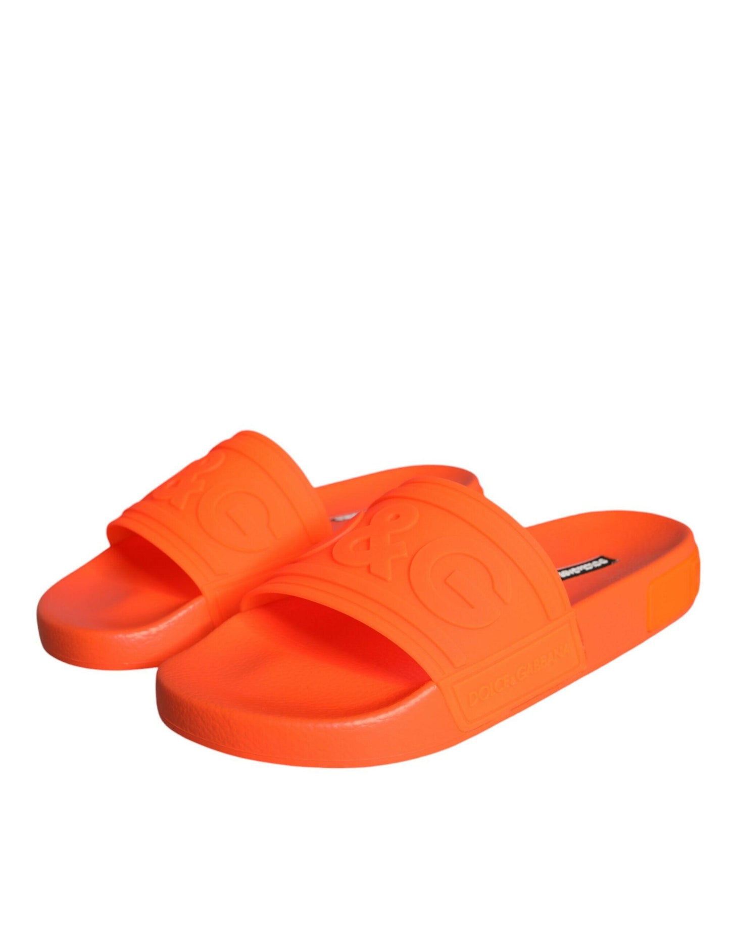 Sandales à enfiler en caoutchouc orange Dolce &amp; Gabbana, chaussures de plage
