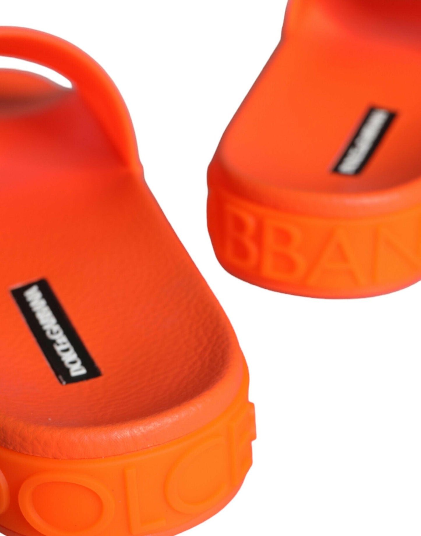Sandales à enfiler en caoutchouc orange Dolce &amp; Gabbana, chaussures de plage
