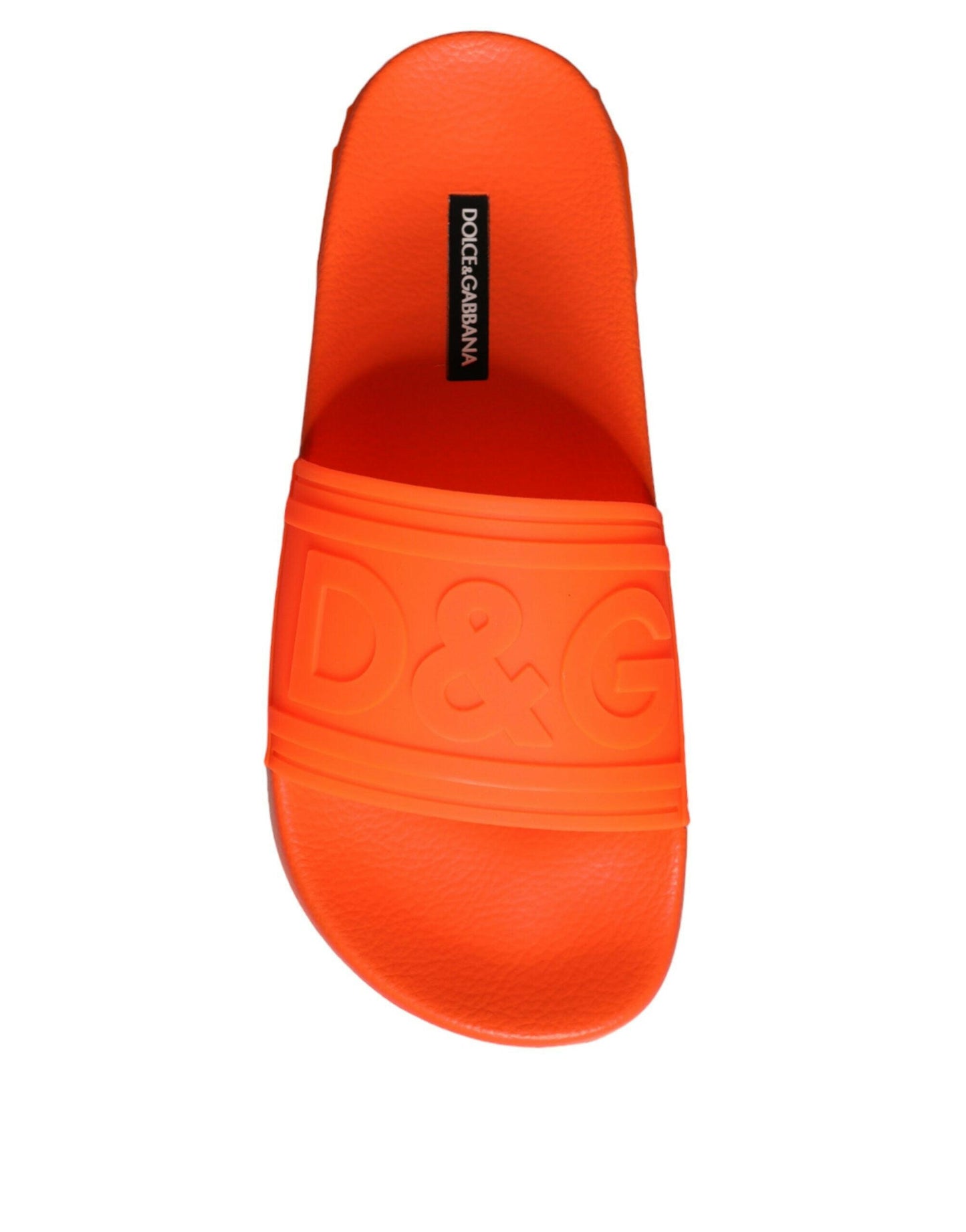Sandales à enfiler en caoutchouc orange Dolce &amp; Gabbana, chaussures de plage