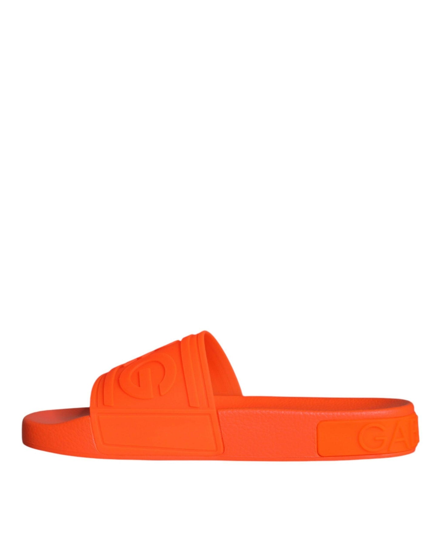 Sandales à enfiler en caoutchouc orange Dolce &amp; Gabbana, chaussures de plage