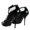 Dolce &amp; Gabbana Schwarze Mesh-Lackleder-Absatz-Pumps-Schuhe