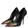 Dolce &amp; Gabbana Multicolor Exotische Leder Heels Pumps Schuhe