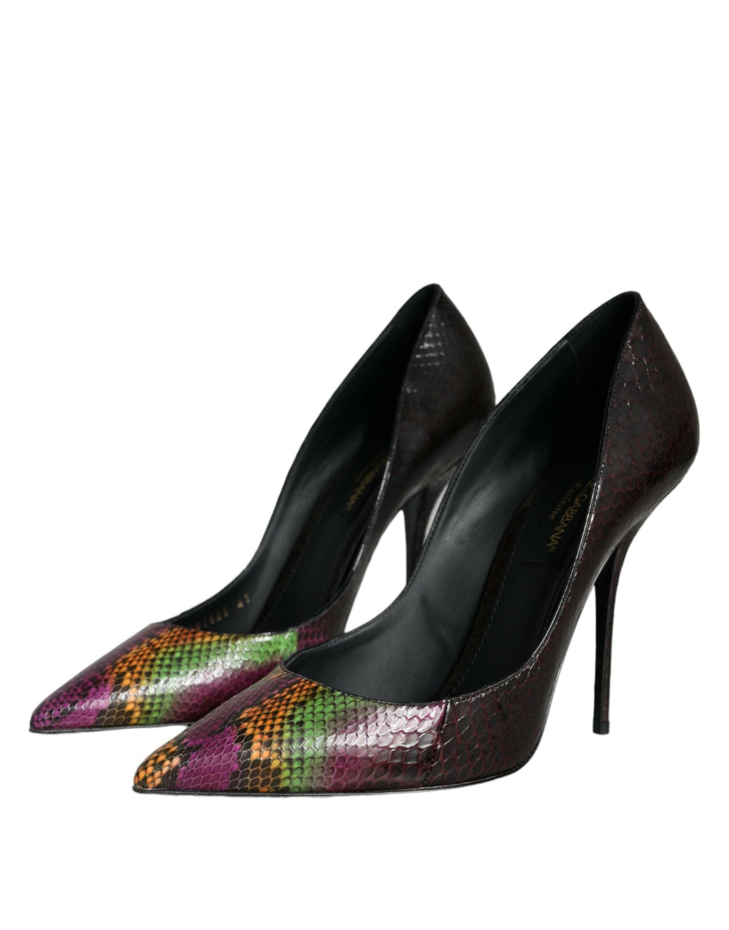 Dolce &amp; Gabbana Multicolor Exotische Leder Heels Pumps Schuhe