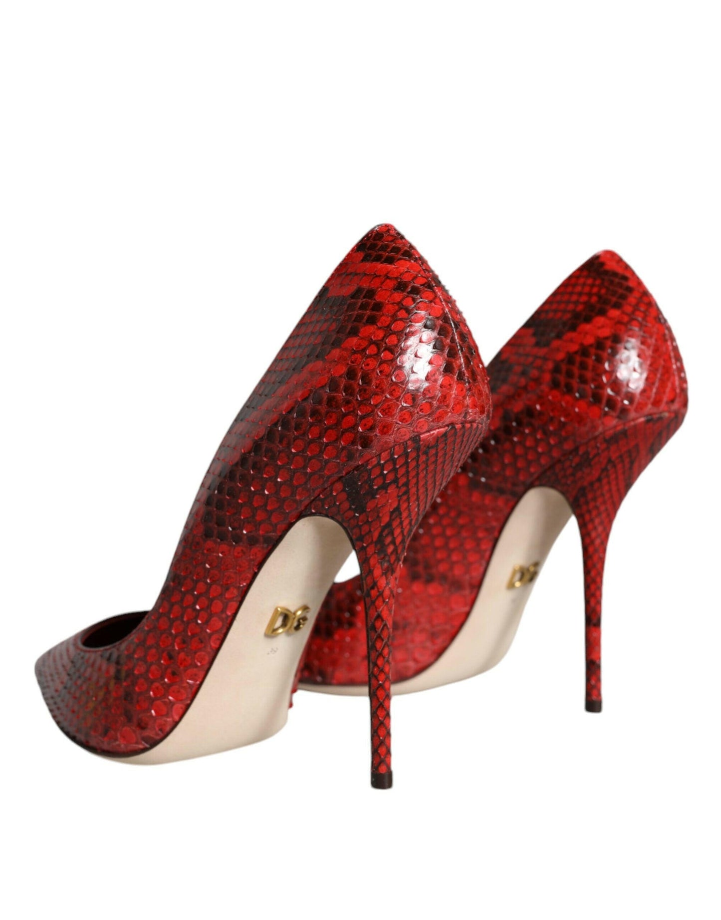Escarpins à talons aiguilles en cuir rouge Dolce &amp; Gabbana