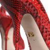 Escarpins à talons aiguilles en cuir rouge Dolce &amp; Gabbana