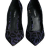 Dolce &amp; Gabbana Violette Leopard Lurex High Heels Pumps Schuhe