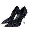 Dolce &amp; Gabbana Violette Leopard Lurex High Heels Pumps Schuhe