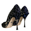 Dolce &amp; Gabbana Violette Leopard Lurex High Heels Pumps Schuhe