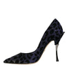 Dolce &amp; Gabbana Violette Leopard Lurex High Heels Pumps Schuhe