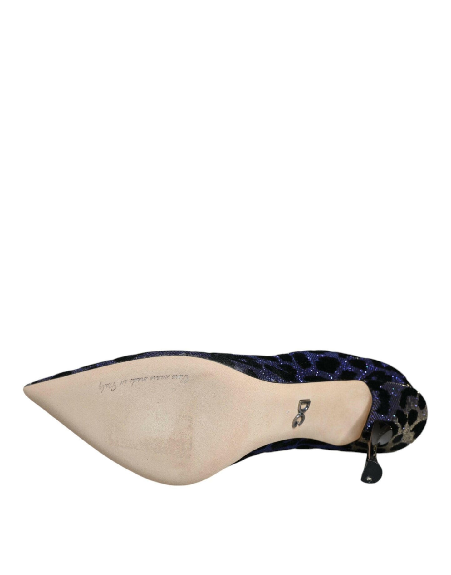 Dolce &amp; Gabbana Violette Leopard Lurex High Heels Pumps Schuhe