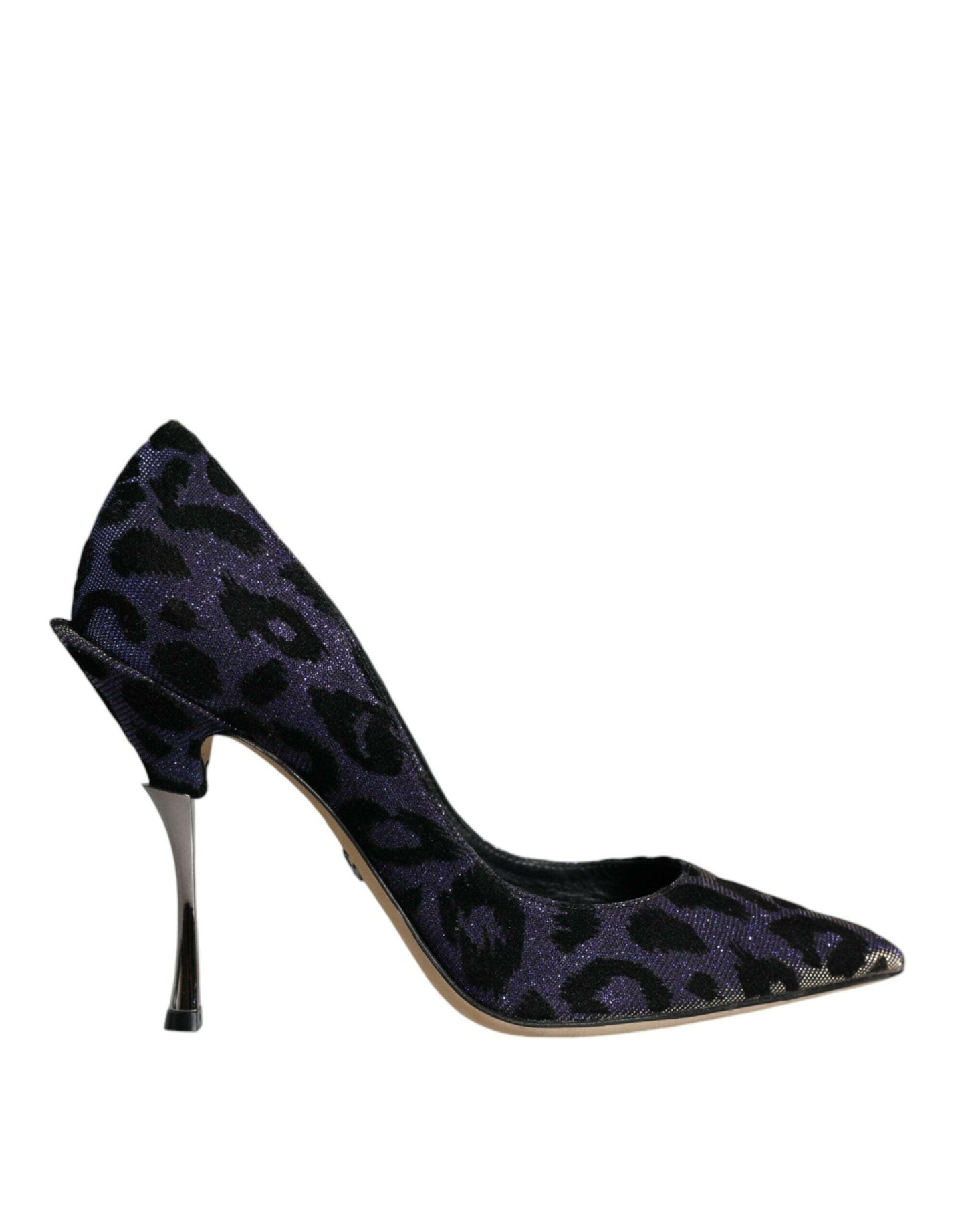 Dolce &amp; Gabbana Violette Leopard Lurex High Heels Pumps Schuhe