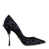 Dolce &amp; Gabbana Violette Leopard Lurex High Heels Pumps Schuhe