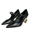 Dolce &amp; Gabbana – Mary-Jane-Pumps aus schwarzem Leder mit Logo