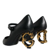 Dolce &amp; Gabbana – Mary-Jane-Pumps aus schwarzem Leder mit Logo
