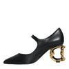 Dolce &amp; Gabbana – Mary-Jane-Pumps aus schwarzem Leder mit Logo