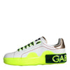 Dolce & Gabbana White Leather Portofino Low Top Sneakers Shoes