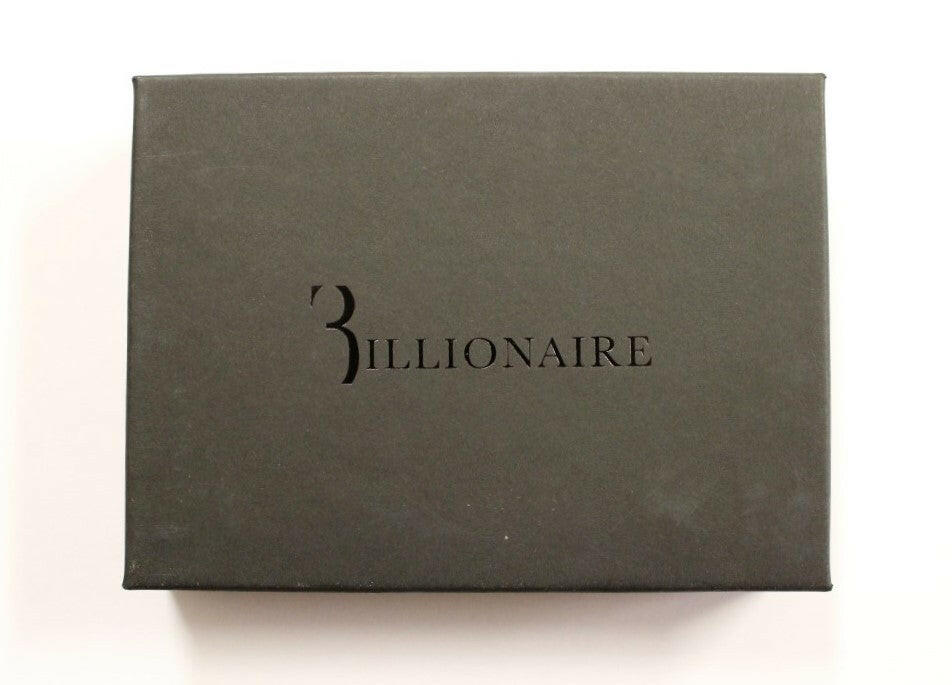 Billionaire Italian Couture Black Leather Cardholder Wallet