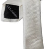 Dolce & Gabbana White Solid 100% Silk Adjustable Tie
