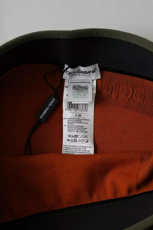 Boxer en coton stretch marron Dolce &amp; Gabbana