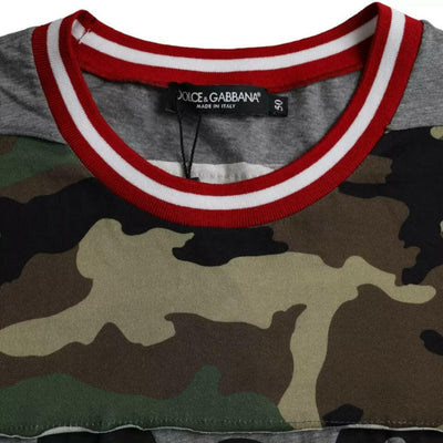 T-shirt ras du cou en coton camouflage multicolore Dolce &amp; Gabbana pour homme
