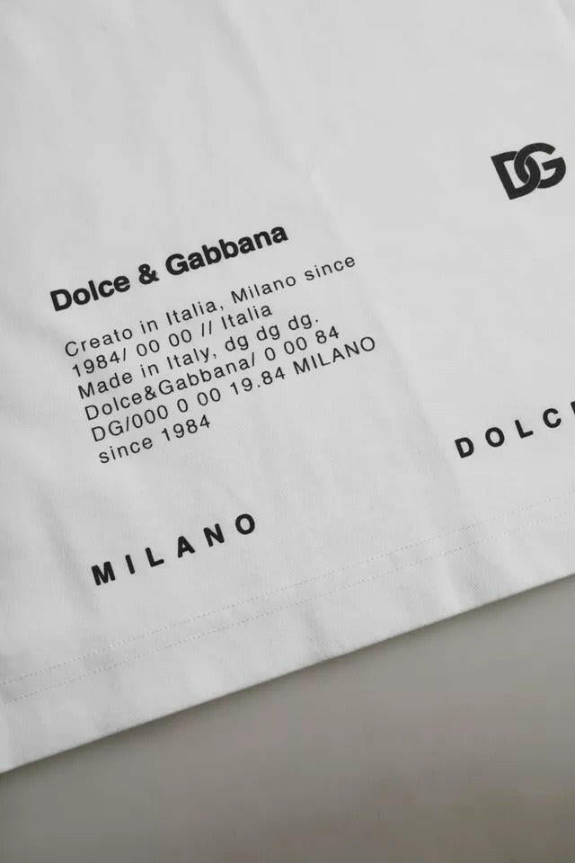 Dolce &amp; Gabbana – Weißes Herren-T-Shirt aus Baumwolle mit rotem Lippen-Print