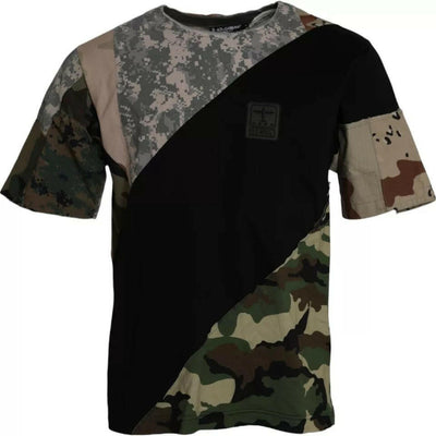T-shirt col rond homme Dolce &amp; Gabbana en coton camouflage multicolore