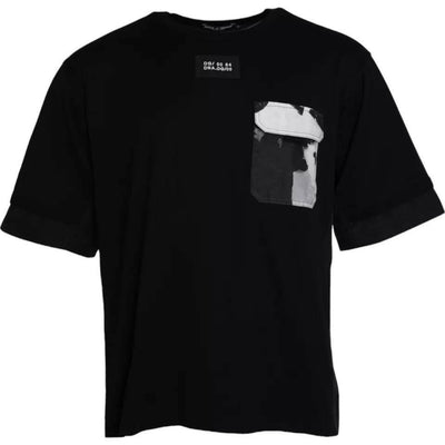 T-shirt à manches courtes en coton noir Dolce &amp; Gabbana pour homme