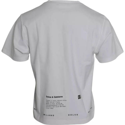 T-shirt homme en coton imprimé lèvres rouges blanches Dolce &amp; Gabbana