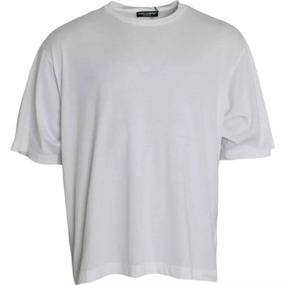 T-shirt à manches courtes et col rond en coton blanc Dolce &amp; Gabbana