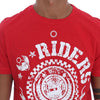 Frankie Morello – Rotes RIDERS-T-Shirt aus Baumwolle mit Rundhalsausschnitt
