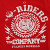 Frankie Morello – Rotes RIDERS-T-Shirt aus Baumwolle mit Rundhalsausschnitt
