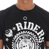 Frankie Morello – Schwarzes RIDERS-T-Shirt mit Rundhalsausschnitt aus Baumwolle