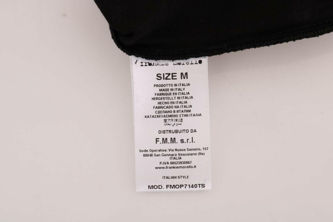 Frankie Morello – Schwarzes RIDERS-T-Shirt mit Rundhalsausschnitt aus Baumwolle