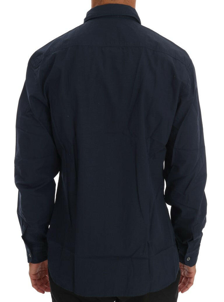 Chemise décontractée en coton bleu élégant John Galliano