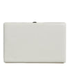 Dolce & Gabbana White Leather Gold Frame Clutch Evening Party Purse Bag