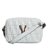 Versace White Quilted Nappa Leather Crossbody Shoulder Bag