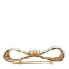Dolce & Gabbana Gold Tone Brass Bow Crystal FauxPearl Embellished Brooch