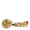 Casque audio Dolce &amp; Gabbana en cuir doré avec motif floral et cristaux Angel