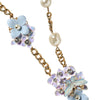 Collier Dolce &amp; Gabbana en laiton doré avec perles en cristal superposées et motif floral