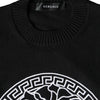 Versace Black Medusa Embroidery Crew Neck Pullover Sweater