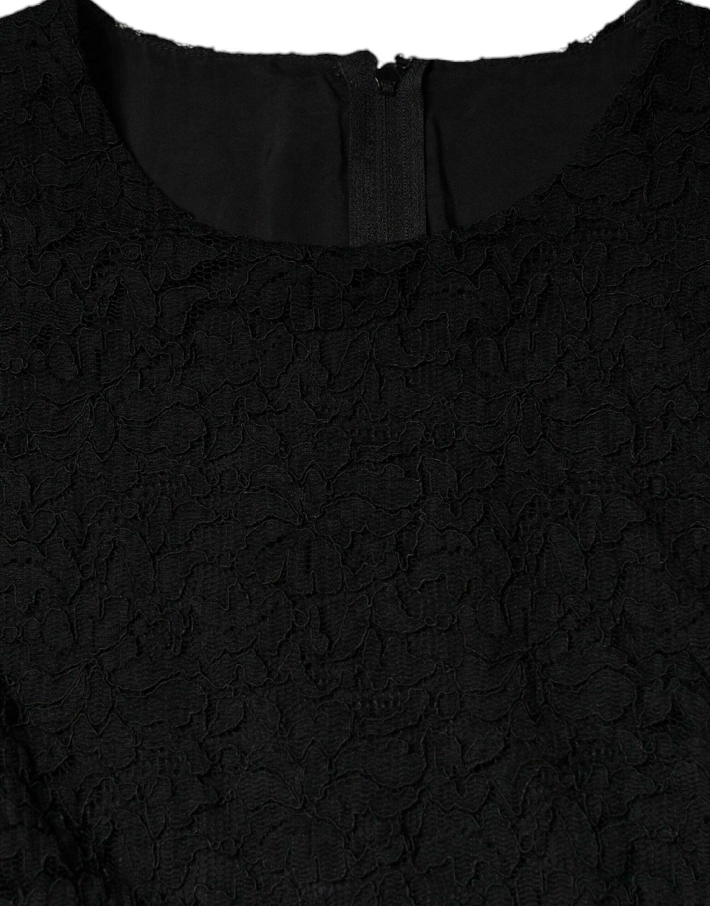 Dolce &amp; Gabbana – Knielanges Etuikleid aus schwarzer Baumwolle