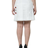Dolce & Gabbana White Floral Brocade Embellished Mini Skirt