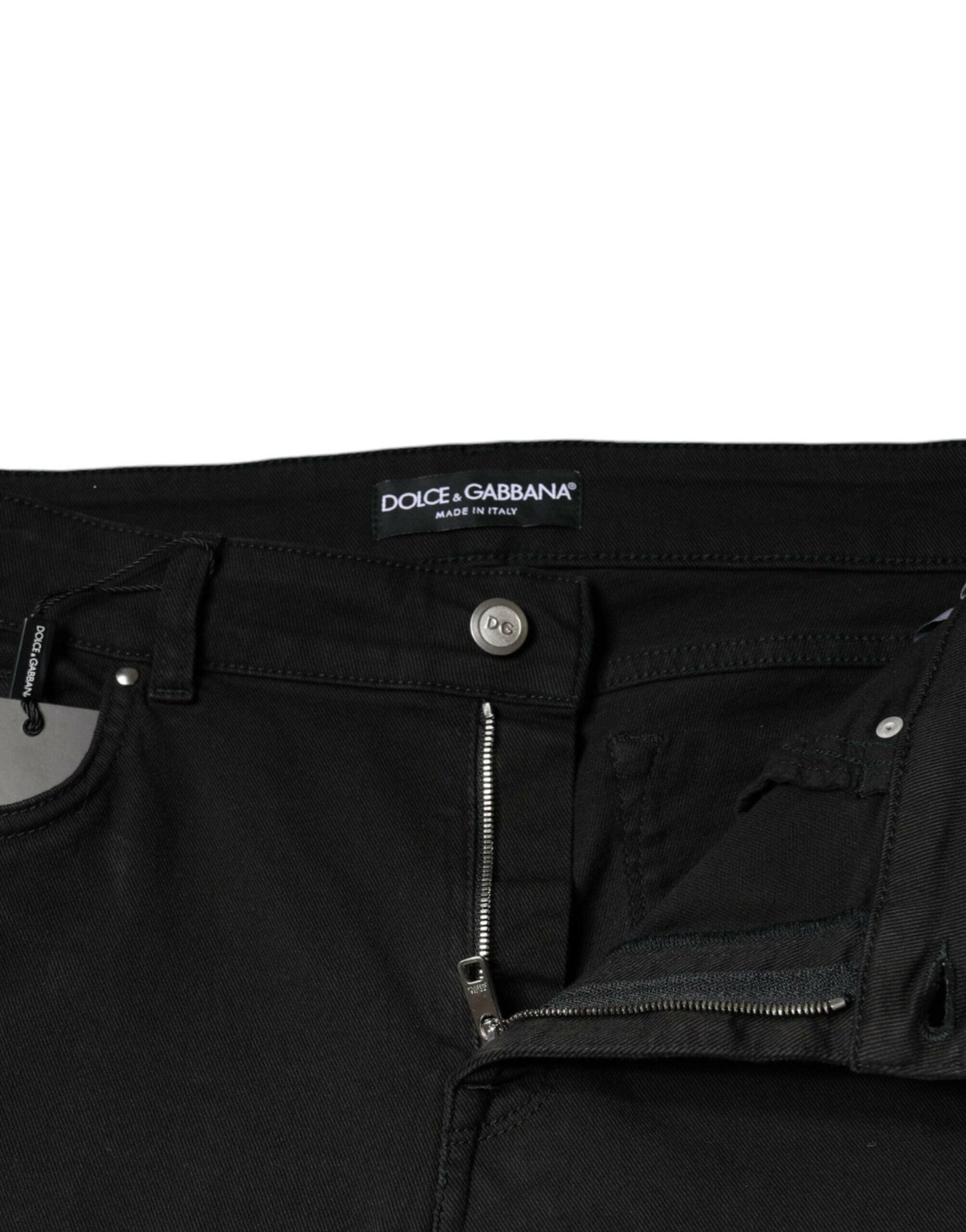 Dolce &amp; Gabbana – Schwarze Skinny-Jeans aus Baumwollstretch