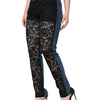Dolce & Gabbana Black Floral Lace Front Skinny Denim Jeans
