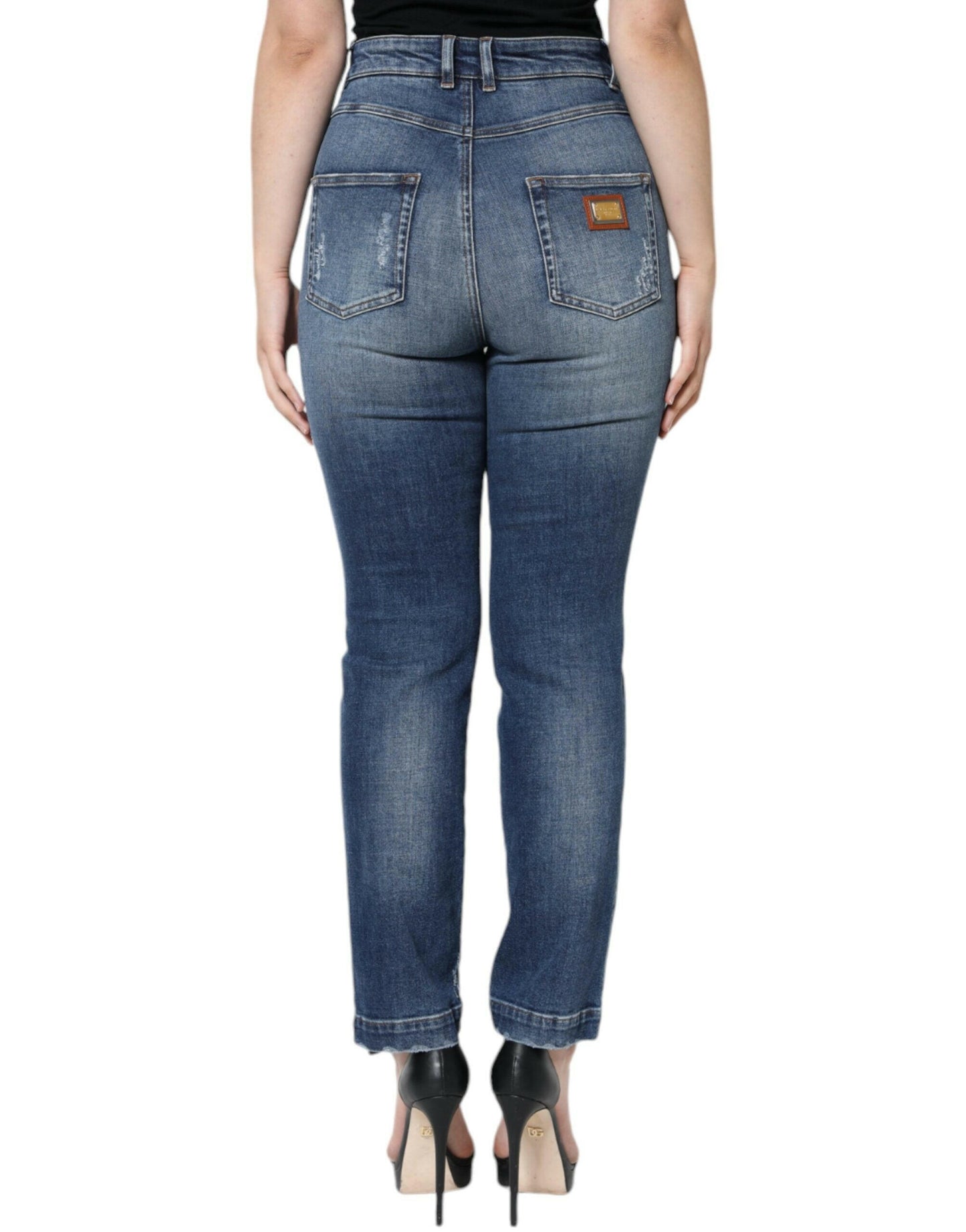 Jean skinny en coton bleu foncé Dolce &amp; Gabbana